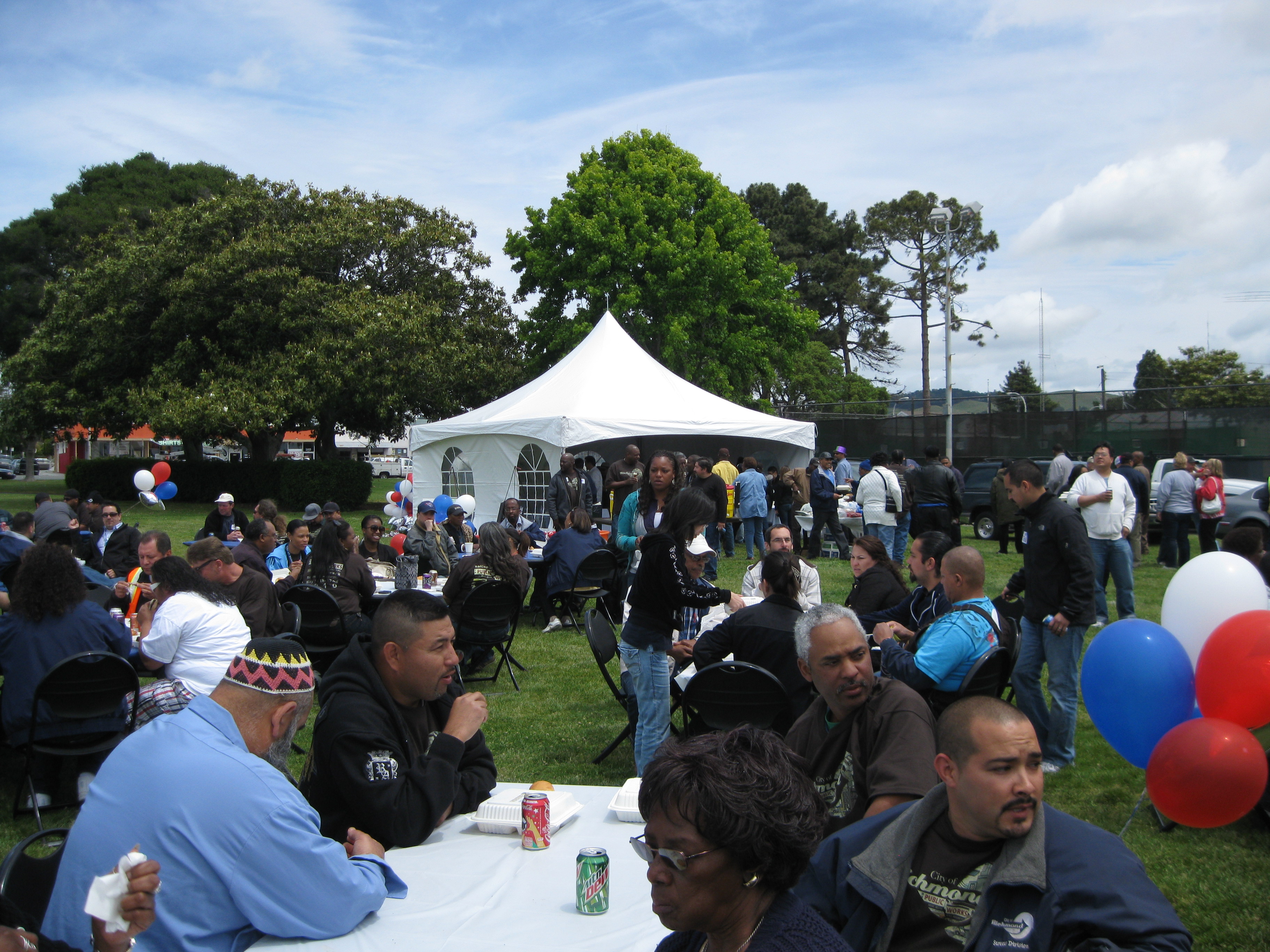 food tent and employees